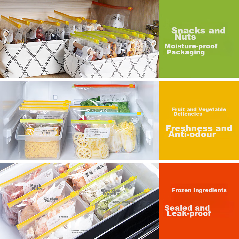 Yiyoujia Zipper Food Storage Bags, Airtight Bags, Odor-Proof Bags, Lockable Bags...