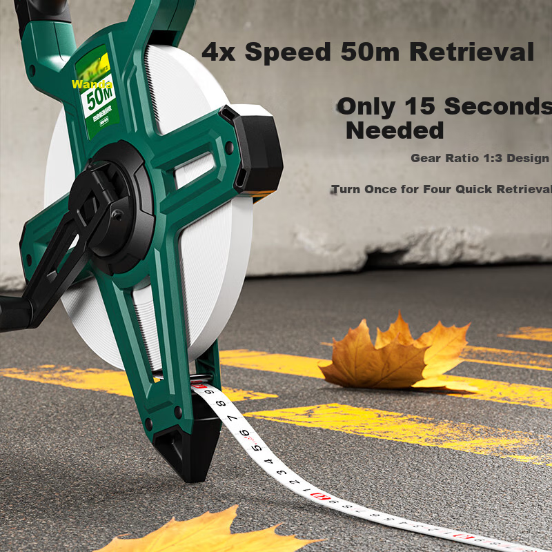 Shengda Tape Measure, Fiber Tape 100 Meters, Frame-Style PVC Fiberglass Tape Mea...