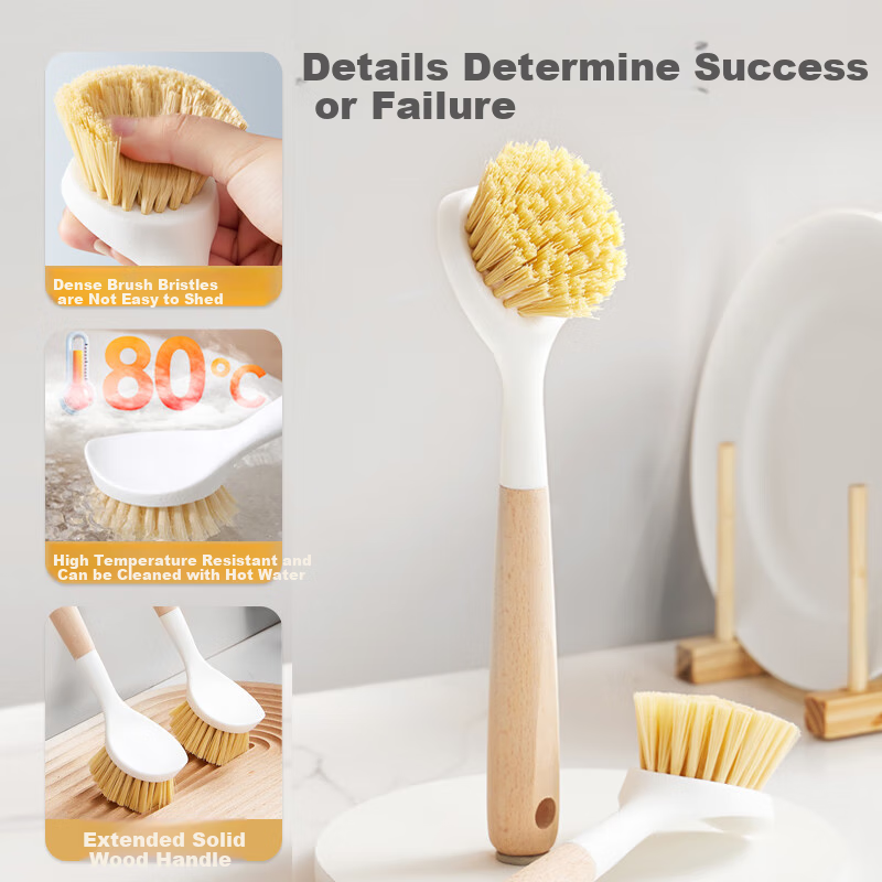 Xijie Pot Scrubber, Kitchen Cleaning Brush, Long Handle Degreaser, Non-Stick Cle...