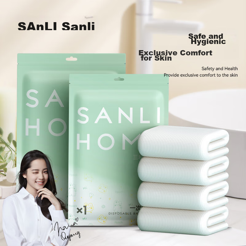 Sanli Disposable Bath Towels, 10 Pack, Individually Wrapped, Compressed Face Tow...