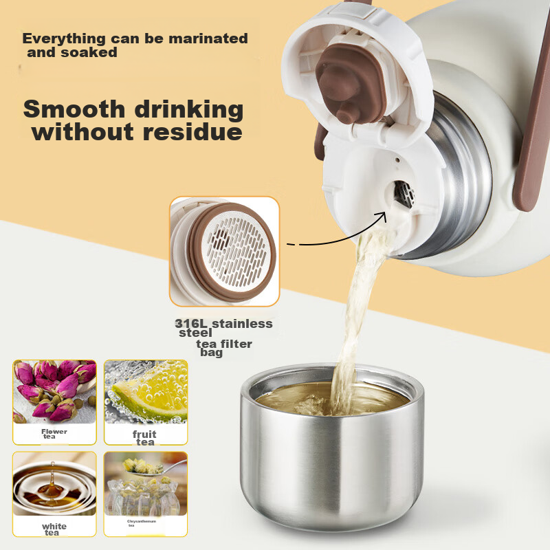 Supor Large Capacity Insulated Mug, Women's Portable Water Bottle, Outdoor Dual-...