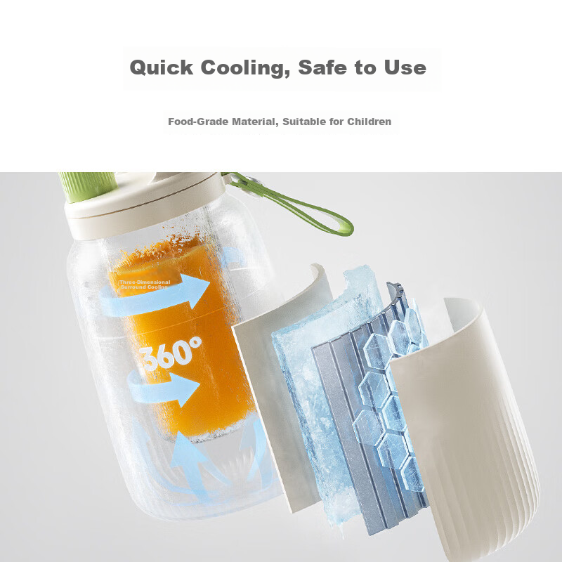 Xiaozhi Portable Cold Press Juicer Set, Mini Juice Maker, Wireless Blender, Larg...