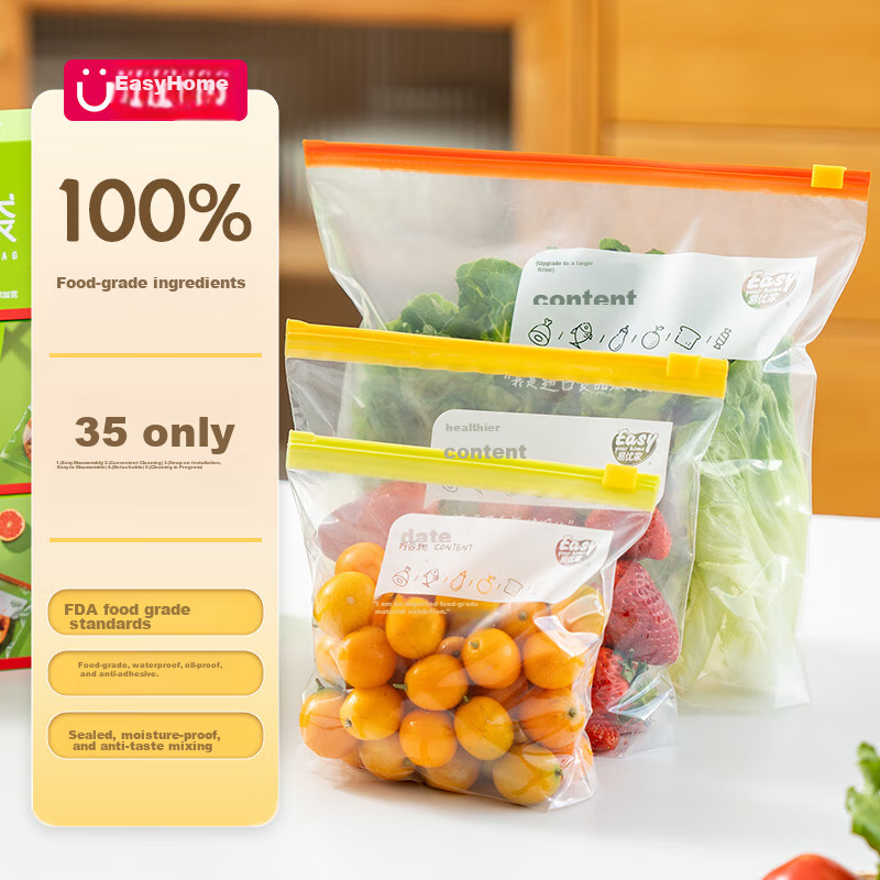 Yiyoujia Refrigerator Storage Bags, Food Sealing Bags, Fresh-Keeping Bags, Zippe...