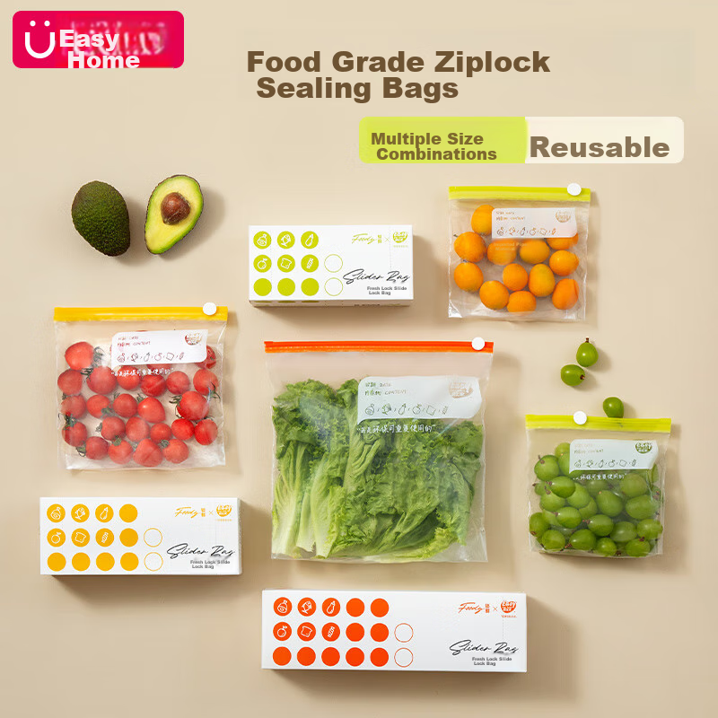 Yiyoujia Refrigerator Storage Bags, Food Sealing Bags, Fresh-Keeping Bags, Zippe...