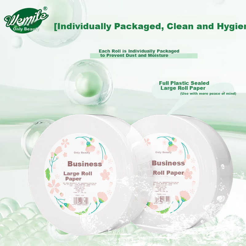 Weiyimei Core Roll Toilet Paper, 3-Ply, 700g*12 Rolls, Commercial Large Roll, fo...