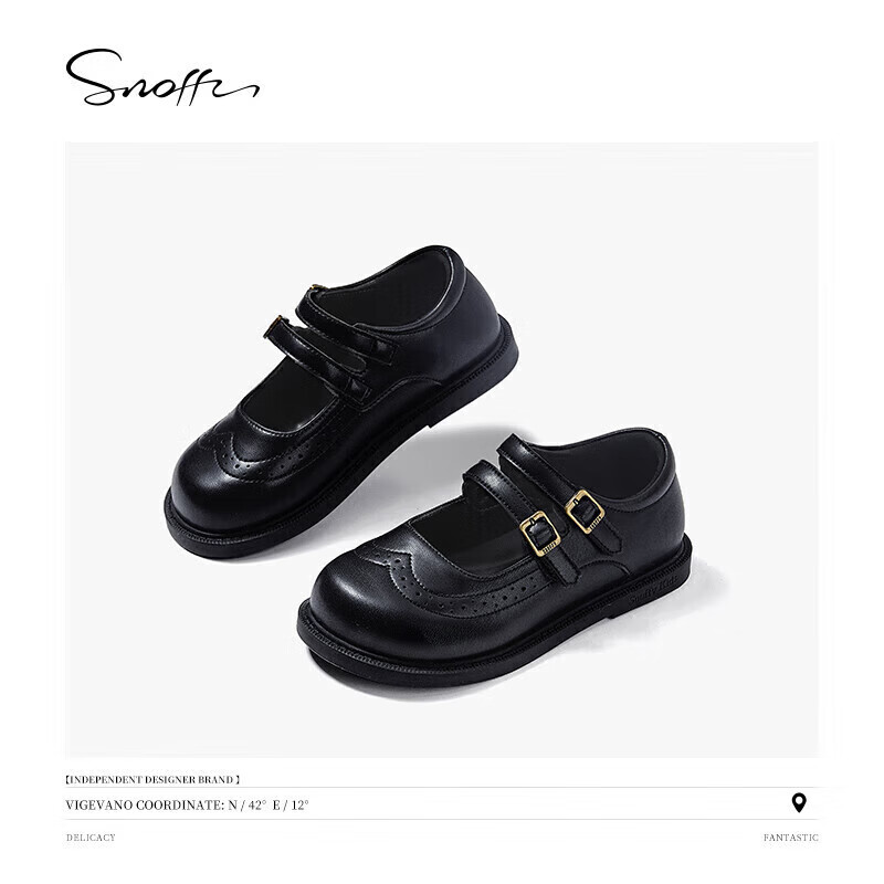 Snoffy Children's Leather Shoes Autumn Girls Princess Shoes Big Kids Comfortable...