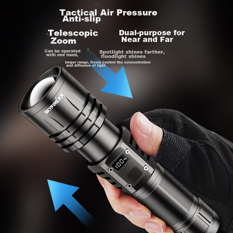 Tianhuo Flashlight, High Brightness, Long Battery Life, Outdoor Survival, Laser...