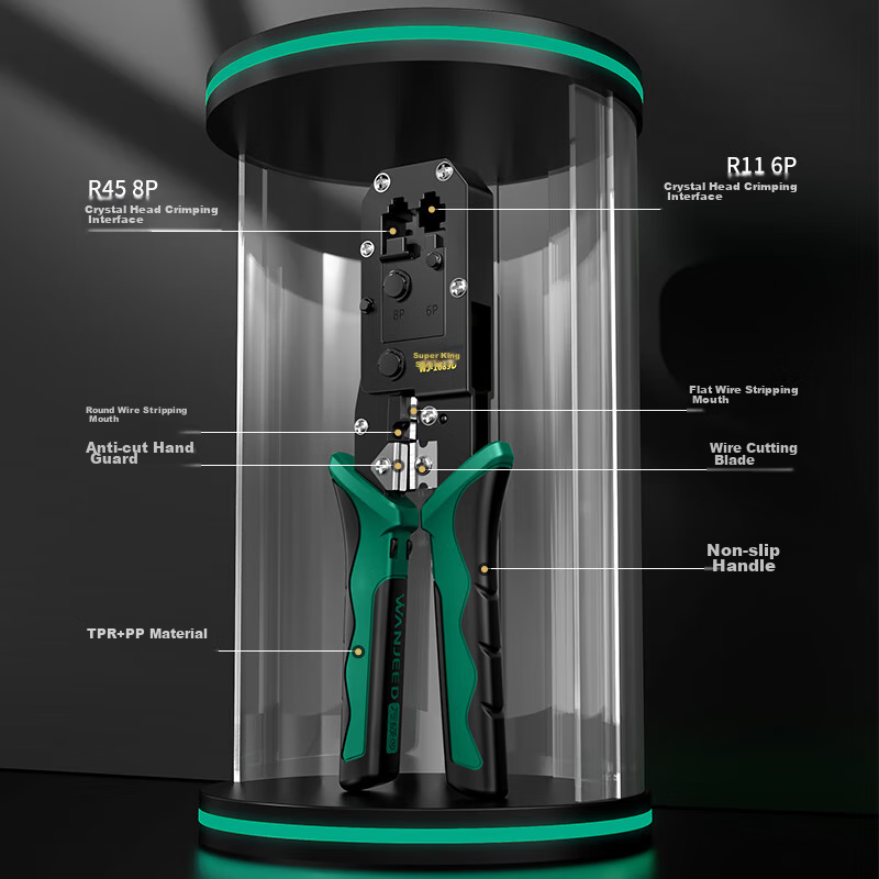 Wanji Network Cable Crimper, Category 6, Network Telephone RJ45 Crimping Tool, 8...