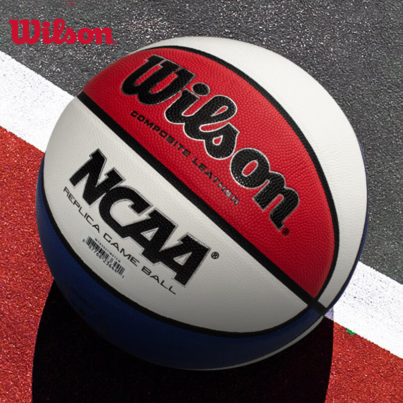 Wilson NCAA REPLICA Series No. 7 Basketball, PU Material, Indoor And Outdoor Use...
