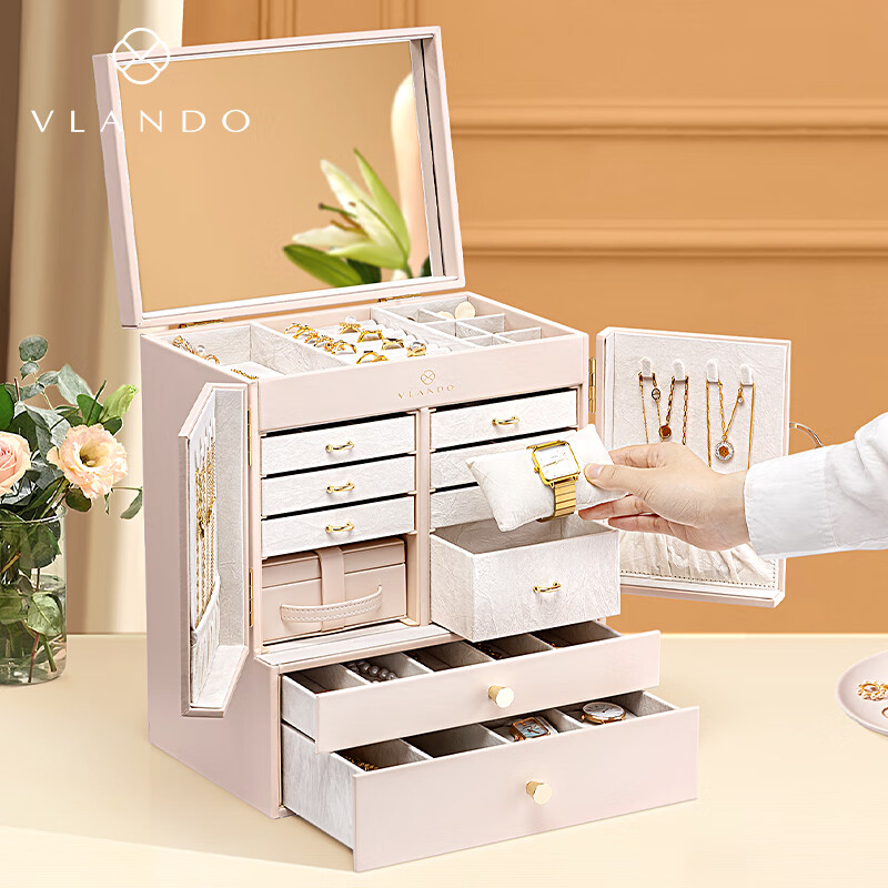 Weilanduo Qixi Gift, High-End Seven-Layer Jewelry Box, Wedding Gold Storage, Ext...