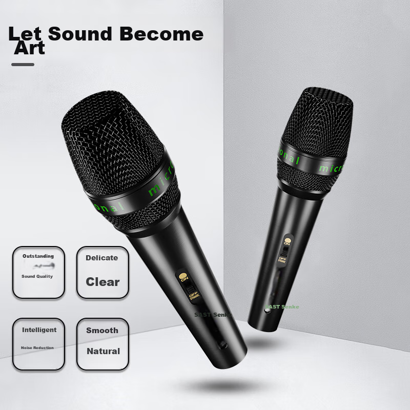 SAST OK-182 Wired Dynamic Microphone, Professional Home KTV Singing Recording, H...