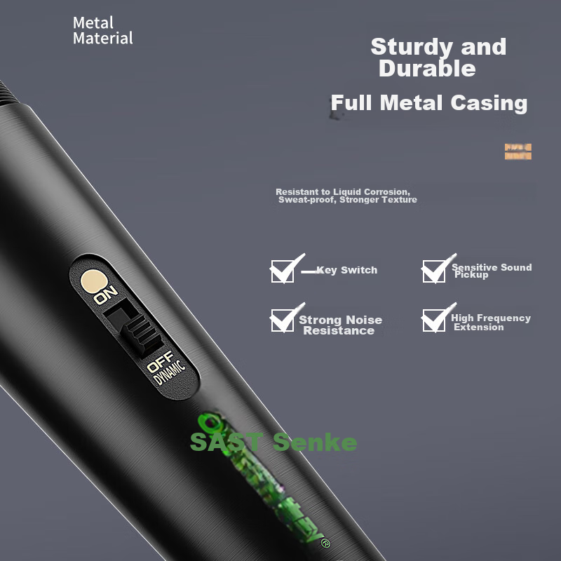 SAST OK-182 Wired Dynamic Microphone, Professional Home KTV Singing Recording, H...