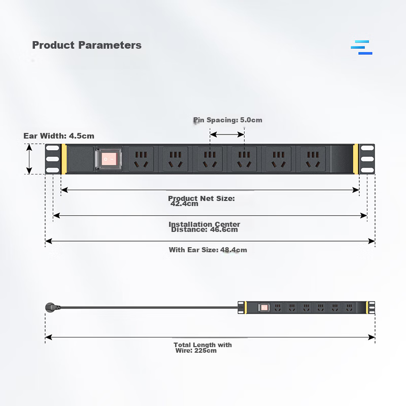 Same As Image PDU Power Strip, 1.8 Meters, 6 Outlets, 10A Cabinet PDU Socket, Ca...