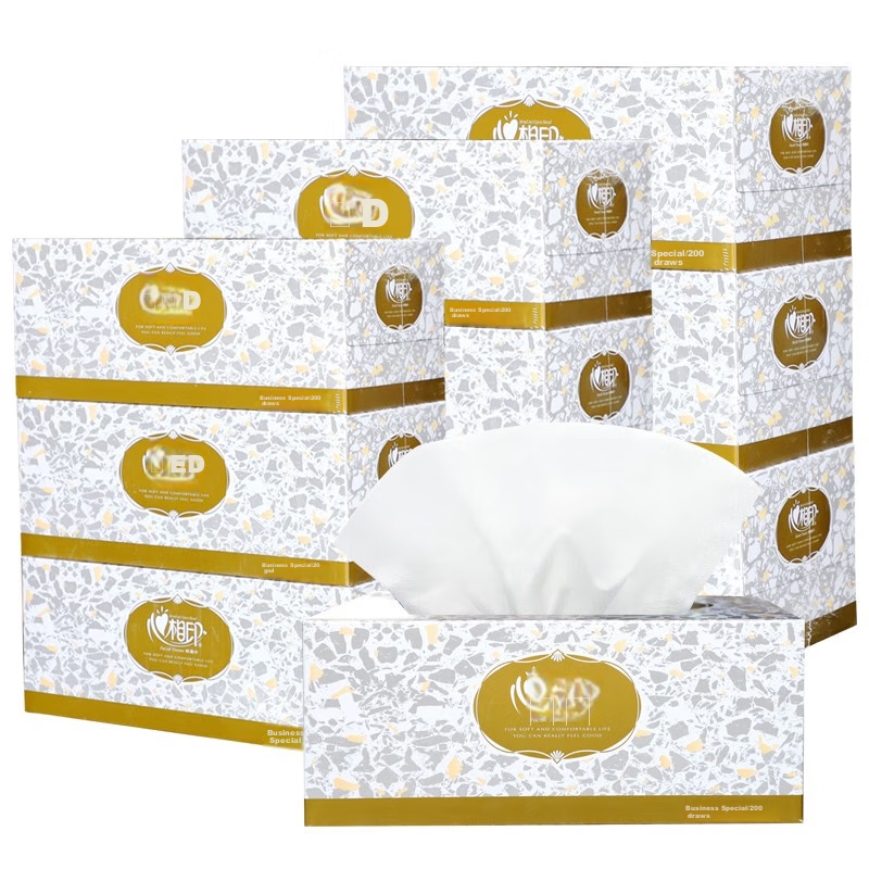 Xinxiangyin Boxed Facial Tissues, 2-Ply, 200 Sheets*9 Boxes, Napkins, Long-Handl...