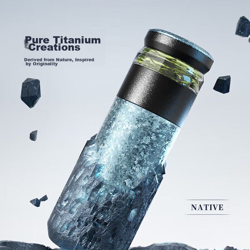 TOMIC Tea Infuser Insulated Mug for Men, Pure Titanium Water Cup, Health-Preserv...