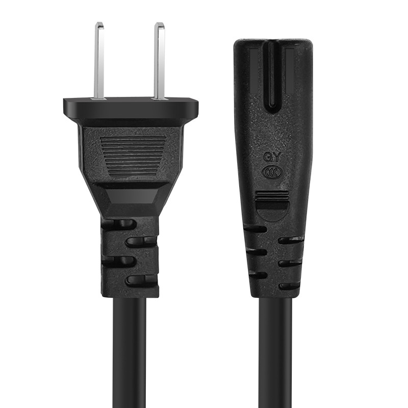 Yeren National Standard Two-Prong 8-Shaped End Power Cord, 8-Shaped End Double-H...
