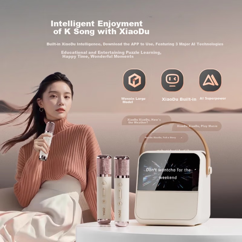 Soaiy GC200Pro Karaoke Microphone Speaker All-In Bluetooth Speaker for Home KTV,...