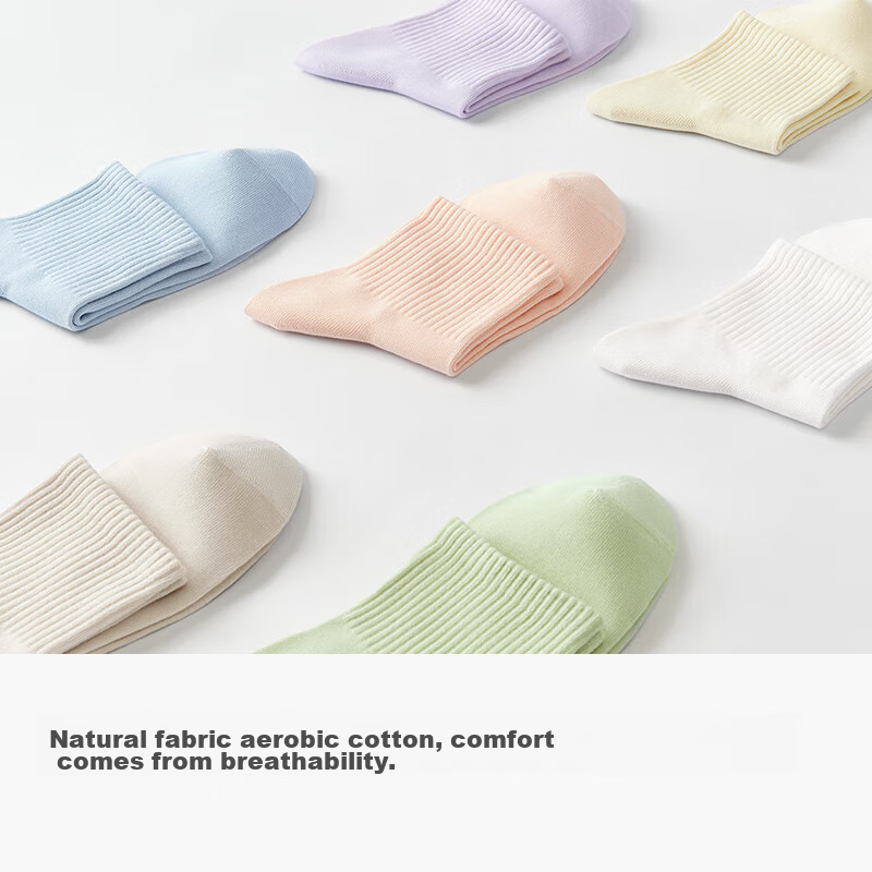 Mianzhuwu Women's Mid-Calf Cotton Socks, Spring And Summer Style, Pure Cotton, A...