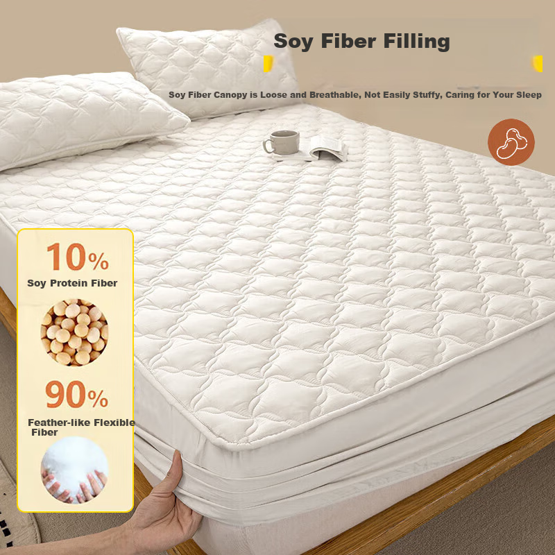 MUJI Class A All Cotton Waterproof Fitted Sheet Single Piece 1.8x2m Bed Cover Ma...