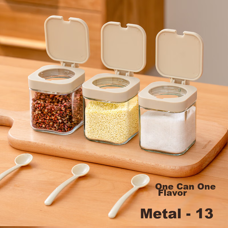 Xitianlong Glass Seasoning Jars, Spice Containers, Condiment Set, Home Use Seaso...