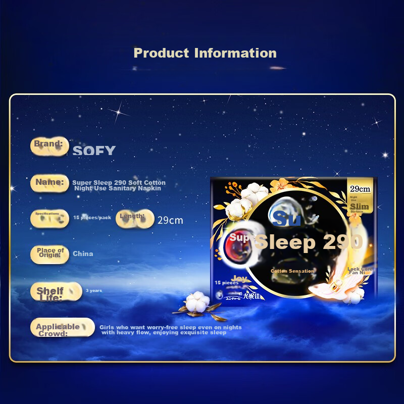 Sofy Ultra Comfort Sleep Soft Cotton Feel Extra Long Heavy Flow Overnight Sanita...