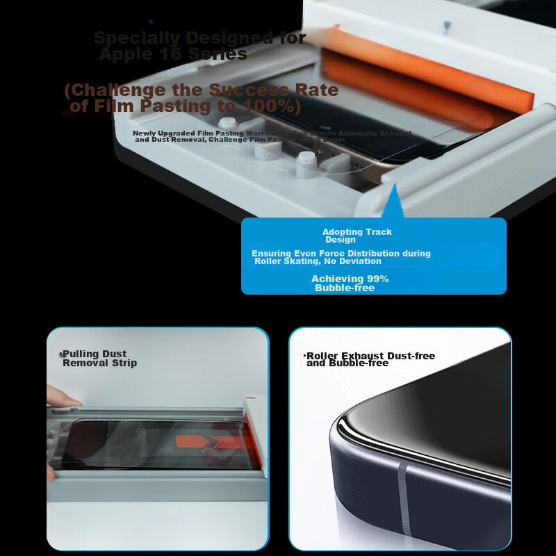 Tiebusian [3D Hot-Bending Full Adhesive] Screen Protector for Apple 16 Pro, IPho...