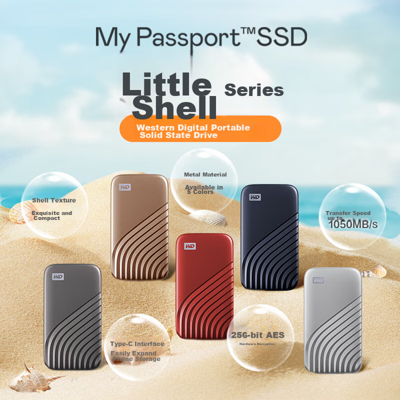 Western Digital (WD) 2TB NVMe Portable Solid State Drive (PSSD) My Passport SSD...