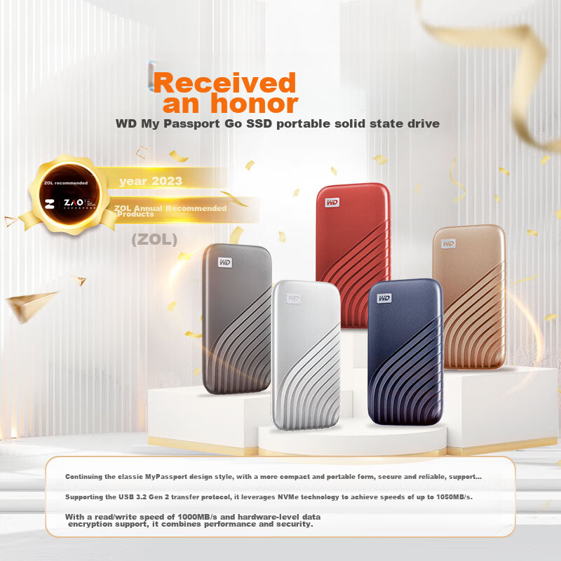 Western Digital (WD) 2TB NVMe Portable Solid State Drive (PSSD) My Passport SSD...