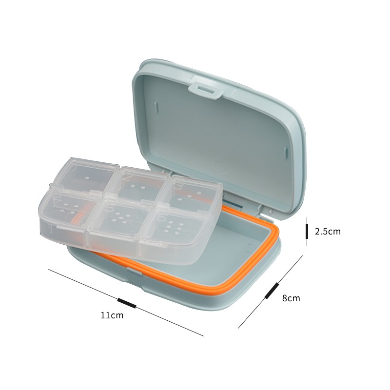 Vilscijon Portable Pill Box for Weekly Travel, Compact Large-Capacity Sealed Mul...
