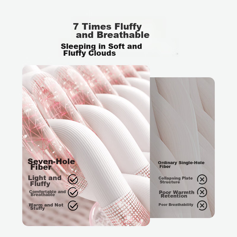 Jingzao Seven-Hole Fiber Lotus Root Quilt, Antibacterial Class A Ultra-Warm Wint...