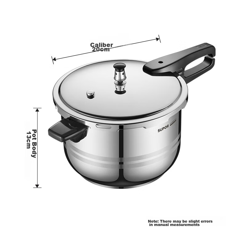 SUPOR 304 Stainless Steel 4.0L Pressure Cooker 20cm [Suitable for 2-4 People] Qu...