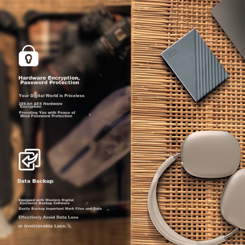 Western Digital (WD) 2TB Portable Hard Drive, Compatible with Type-C, My Passpor...