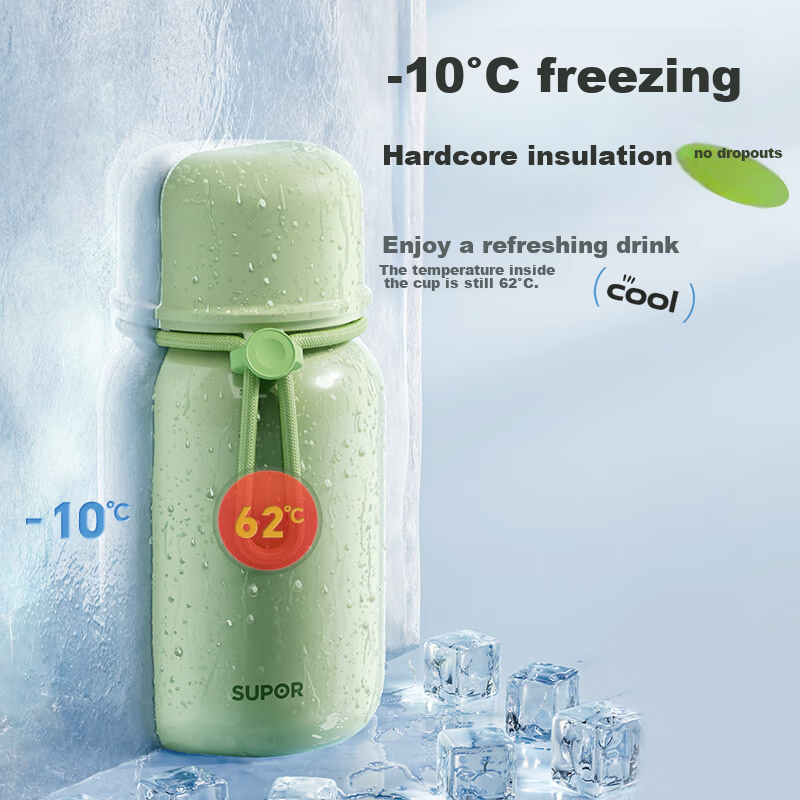 Supor 316L Stainless Steel Straw Insulated Tumbler, Stylish Portable Water Bottl...