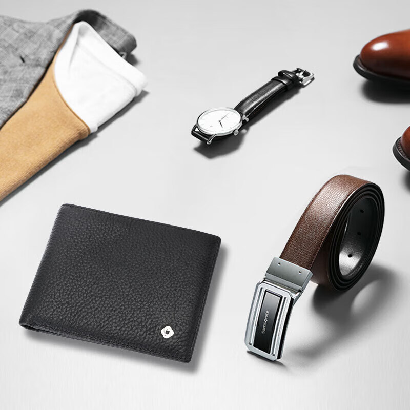 Samsonite Men's Wallet, Short Casual Bifold Cowhide Billfold, Multifunctional Le...