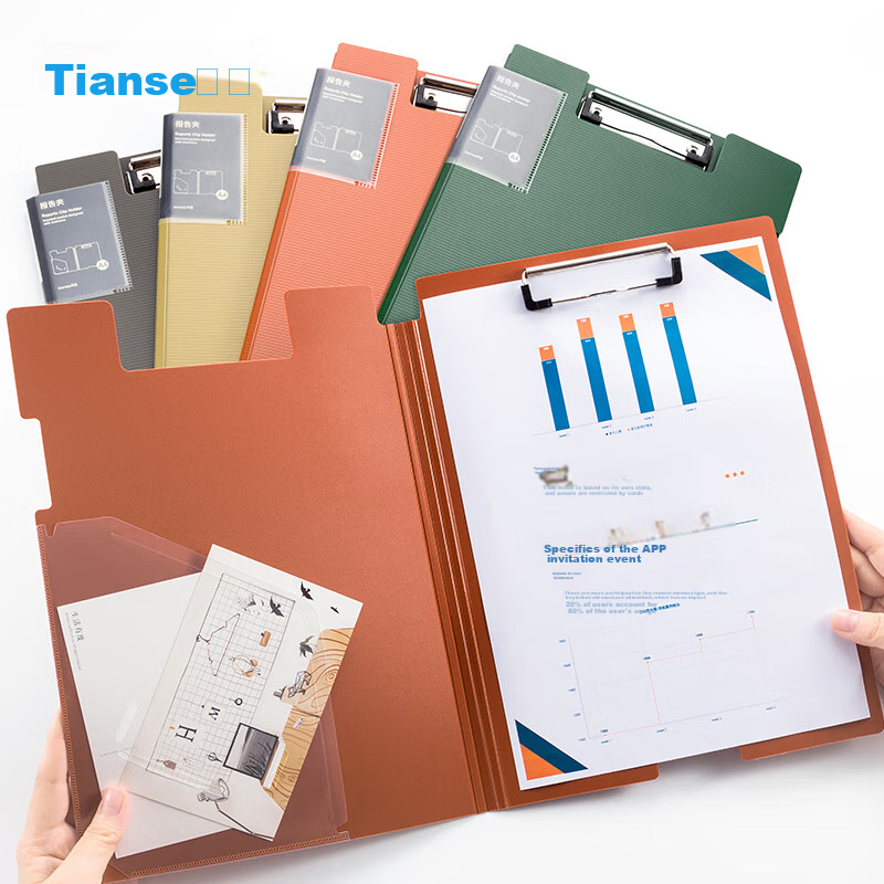 Tianse A4 File Folder, Vertical Folding Board, Thickened Foam PP Conference Fold...