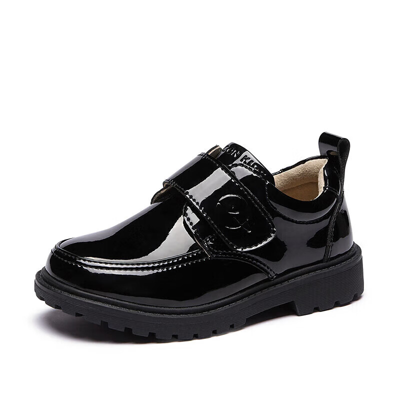 Yierkang Children's Leather Shoes for Boys, Autumn Black Performance Shoes, Shin...