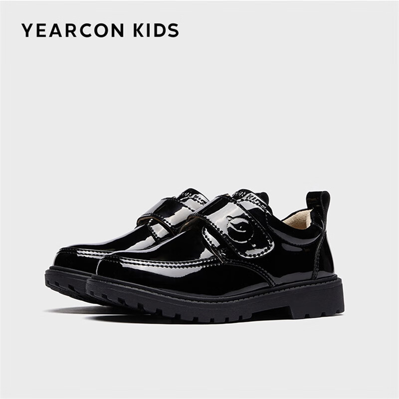 Yierkang Children's Leather Shoes for Boys, Autumn Black Performance Shoes, Shin...