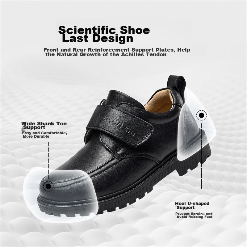 Yierkang Boys' Leather Shoes, Black Children's Leather Shoes, Summer Top-Grain C...