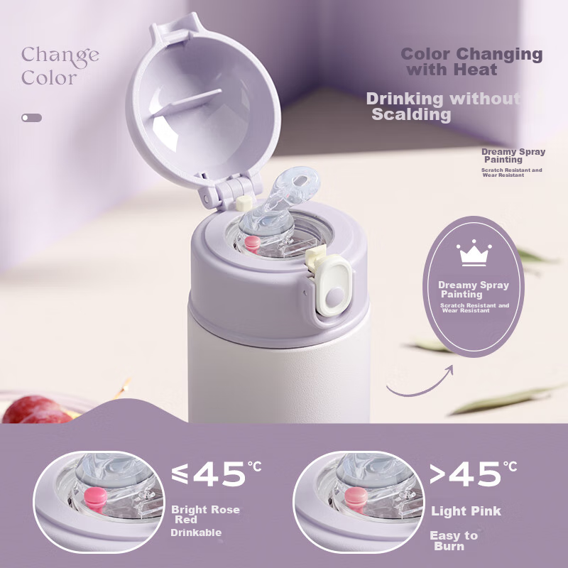 Wusheng Insulated Mug for Women with Straw, Children's Stylish Water Bottle, Lar...