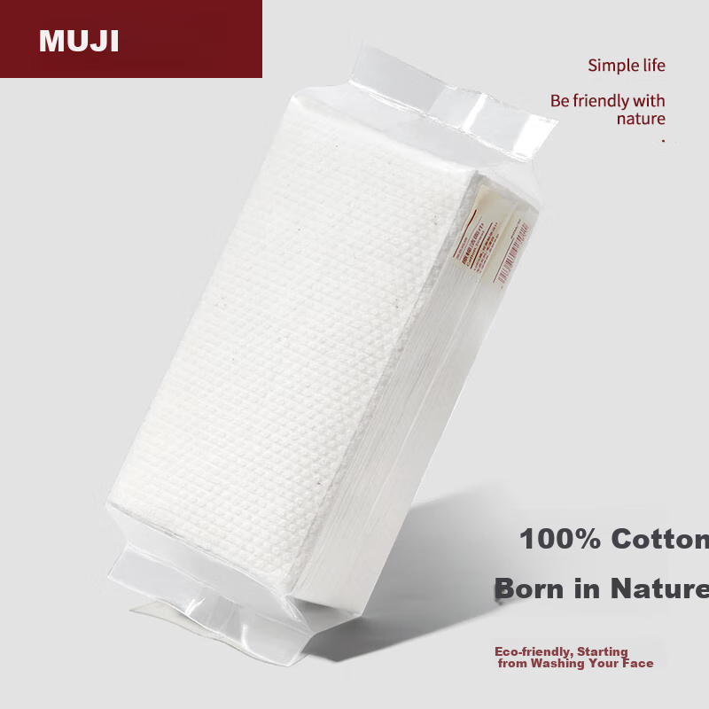 MUJI Disposable Face Towels, Pure Cotton, 3 Packs * 80 Sheets, Home And Travel P...