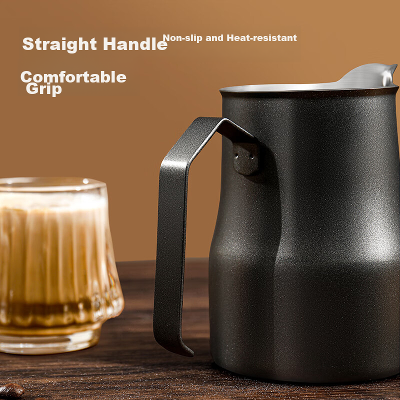 Jingzao, Pointed Mouth Slanted Spout Latte Art Cup, 304 Stainless Steel Thickene...