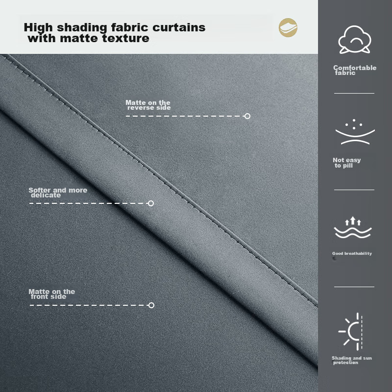 Jingzao High-Precision Gray Curtains, Blackout Curtains for Bedroom And Living R...