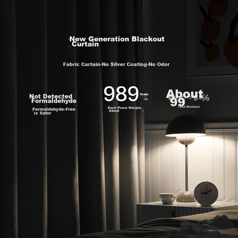 Jingzao Black And Gray Light Gray Curtains, 99% Blackout Curtains, Bay Window Be...