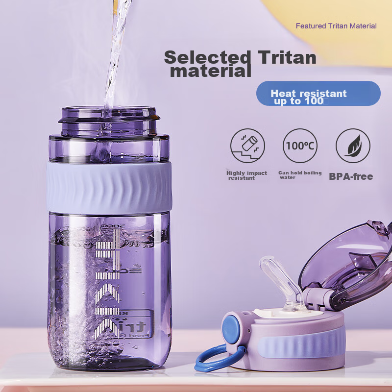 Sijia Liangpin Maternity Straw Water Bottle for Women, Adult Tritan with Scale,...