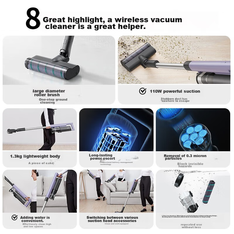 Panasonic Vacuum Cleaner, Powerful Suction for Home Use, Cordless Handheld, Dust...