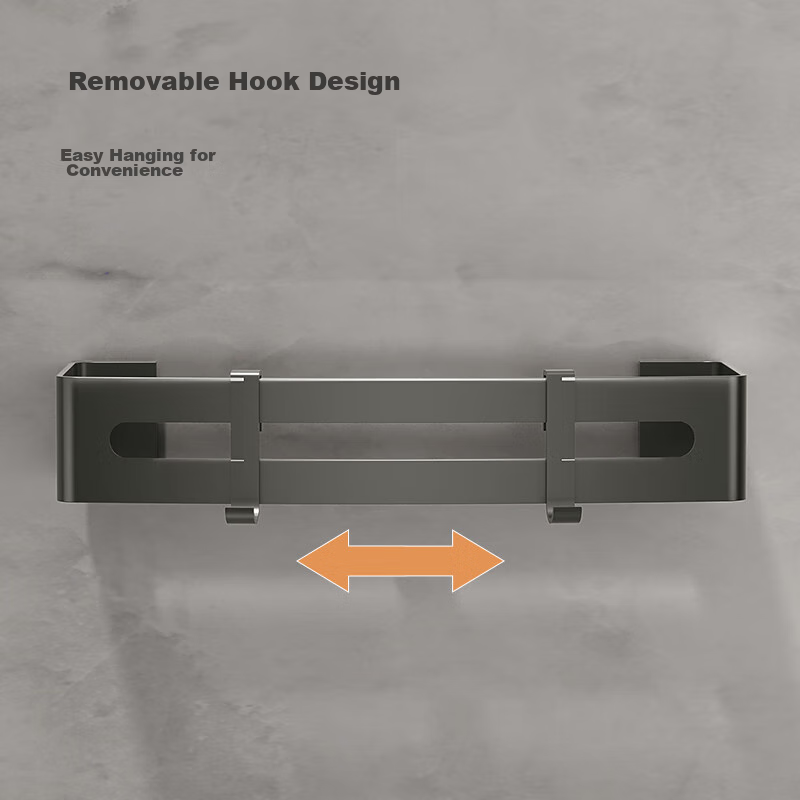 Jingzao Space Aluminum Square Basket, No-Drill Bathroom Storage Rack, Wall-Mount...