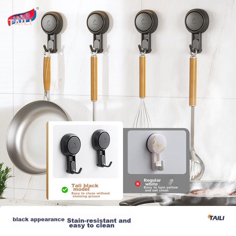 Taili Hook Kitchen Storage Rack, No Drilling Required, Strong Vacuum Adhesive Ho...