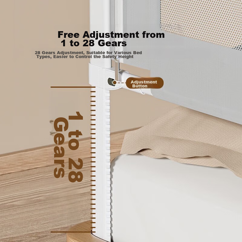 YEEHOO Baby Bed Guard Rail, Anti-Fall Protection Barrier, Infant Crib Rail, Chil...
