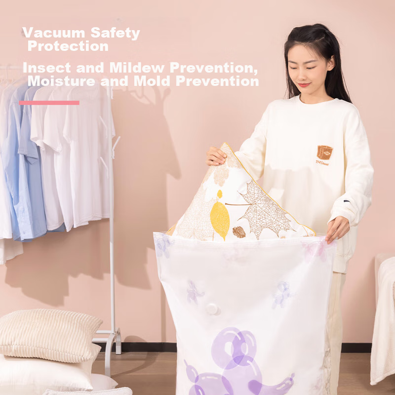 Deli Vacuum-Sealed Compression Bags for Clothes, Quilts, And Travel Storage, Thi...