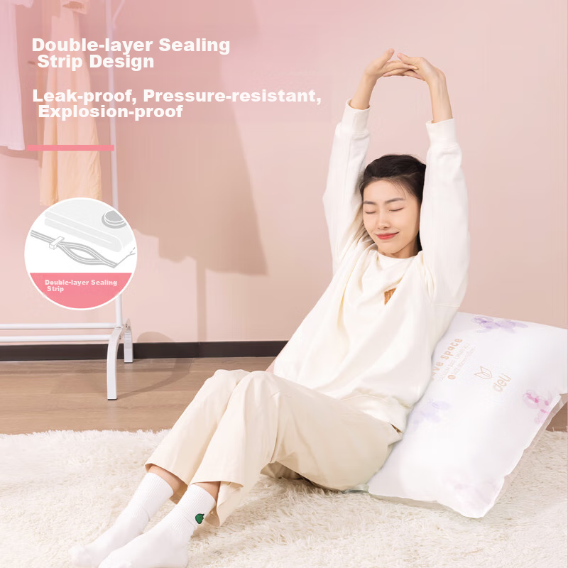 Deli Vacuum-Sealed Compression Bags for Clothes, Quilts, And Travel Storage, Thi...